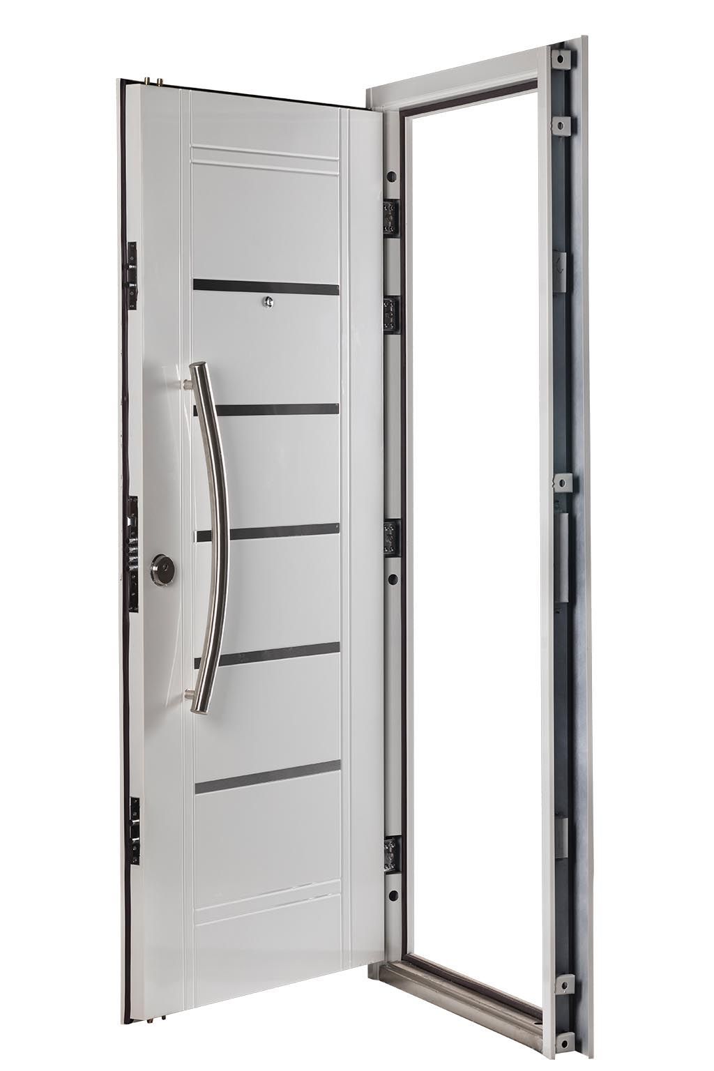 Puerta Multianclaje Derecha BLANCA Barral CURVO 75 cm y Apliques B4510