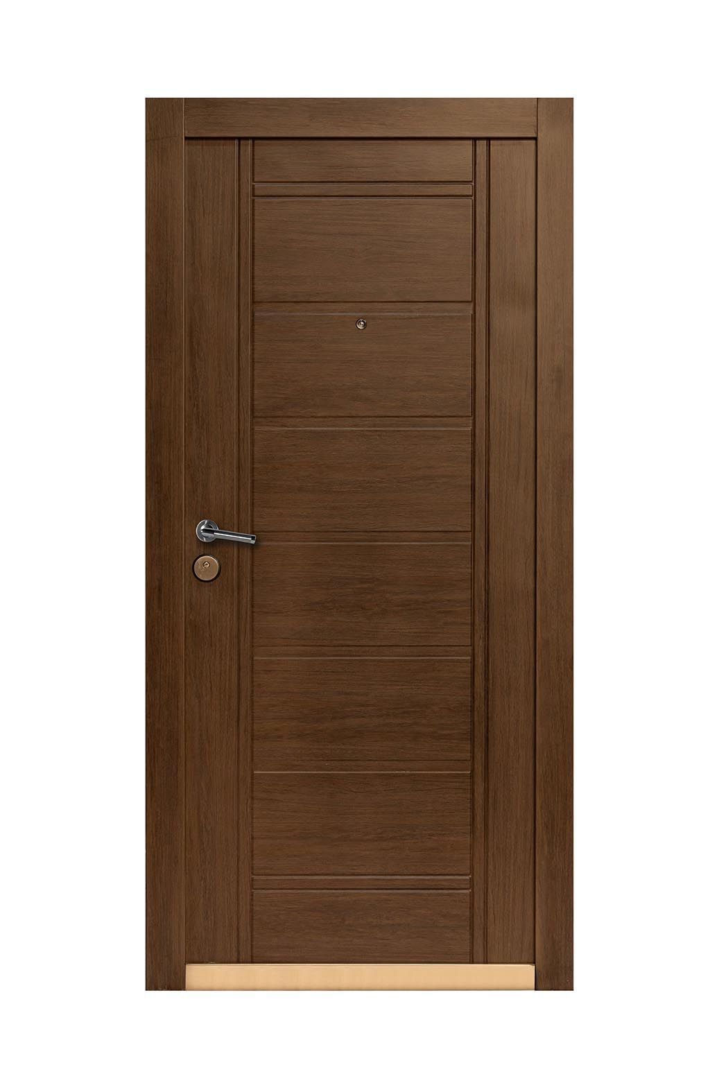 Puerta Multianclaje Derecha NOGAL AMERICANO con Picaporte Doble NA5710D