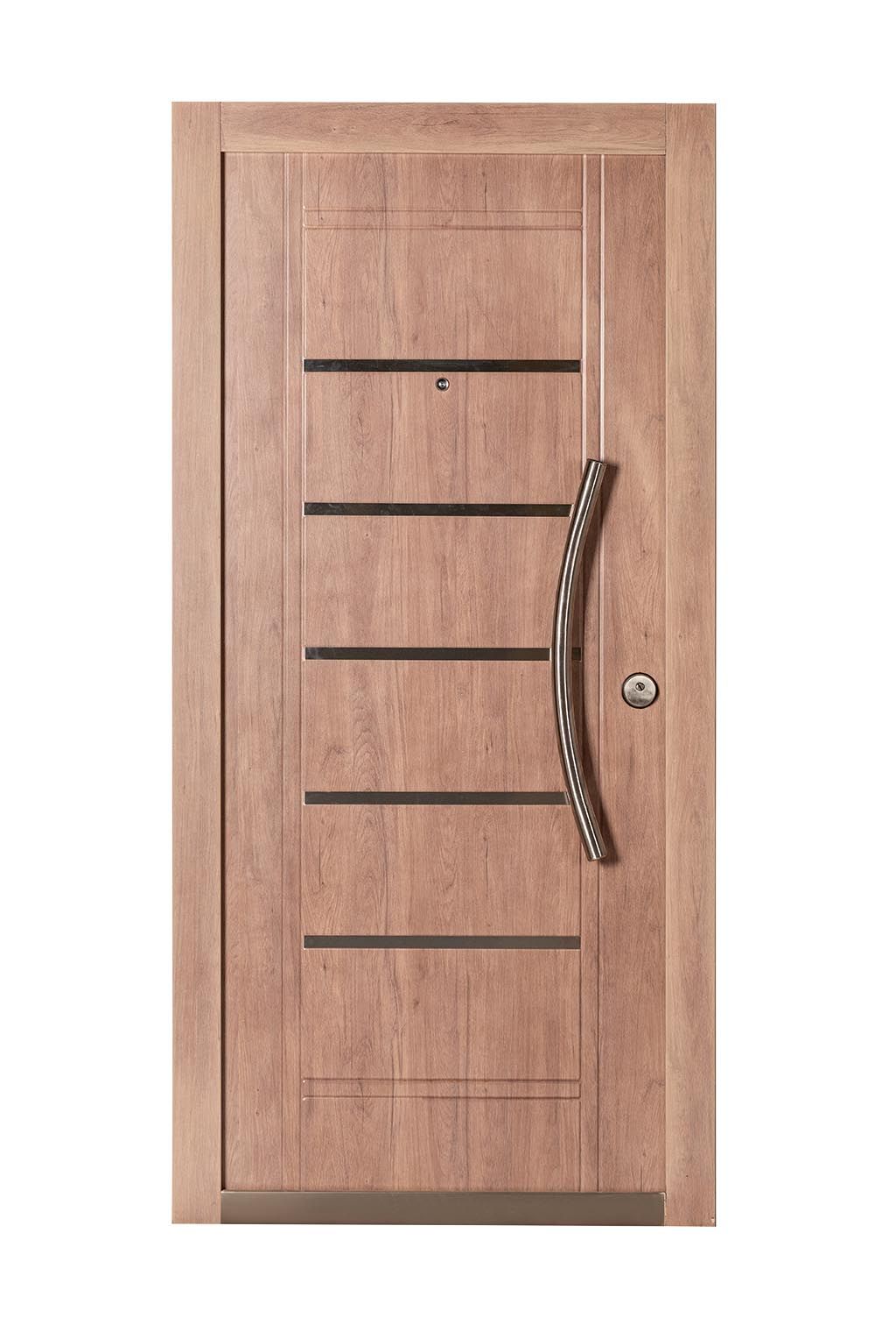 Puerta Multianclaje Izquierda ROBLE BLANCO Barral CURVO 75 cm y Apliques RB5510